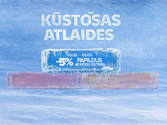 Noslēdzo&scaron;ās izpārdo&scaron;anas pēdējās dienas! Saņem papildu atlaides ar kodiem EXTRA15, EXTRA10 un EXTRA5. Pasteidzies iepirkties!